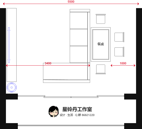 星铃丹·户型布置·室内设计·5.5米横厅